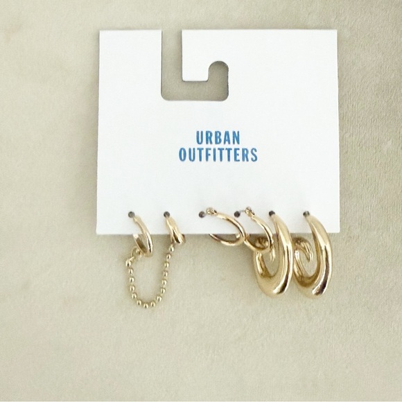 NWT Urban Outfitters Gold Hoop Unique Earring Sets - Picture 2 of 3